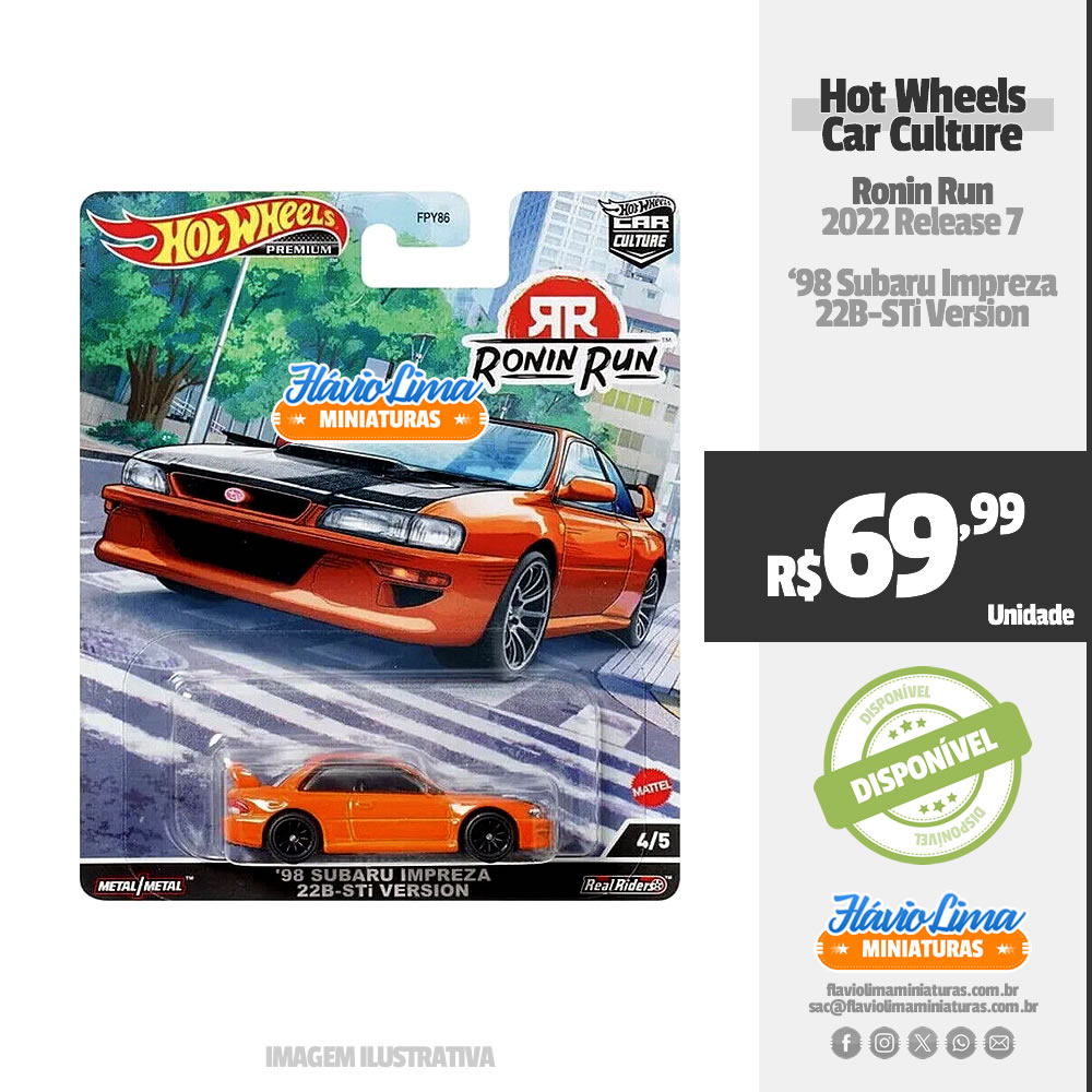 Hot Wheels - Car Culture - Ronin Run / #4 - 98 Subaru Impreza 22B-STi Version por R$ 69,99 / Estoque