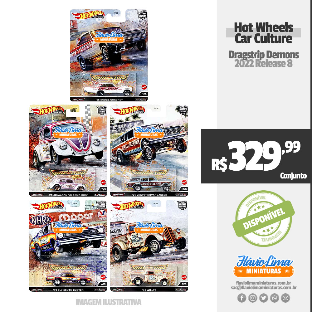 Hot Wheels - Car Culture - Dragstrip Demons por R$ 329,99 / Estoque