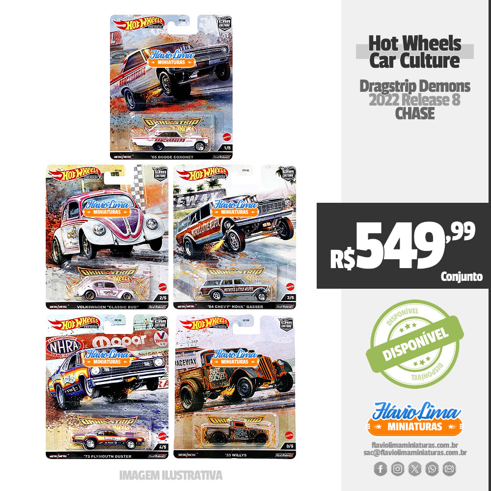 Hot Wheels - Car Culture - Dragstrip Demons / Chase por R$ 549,99 / Estoque