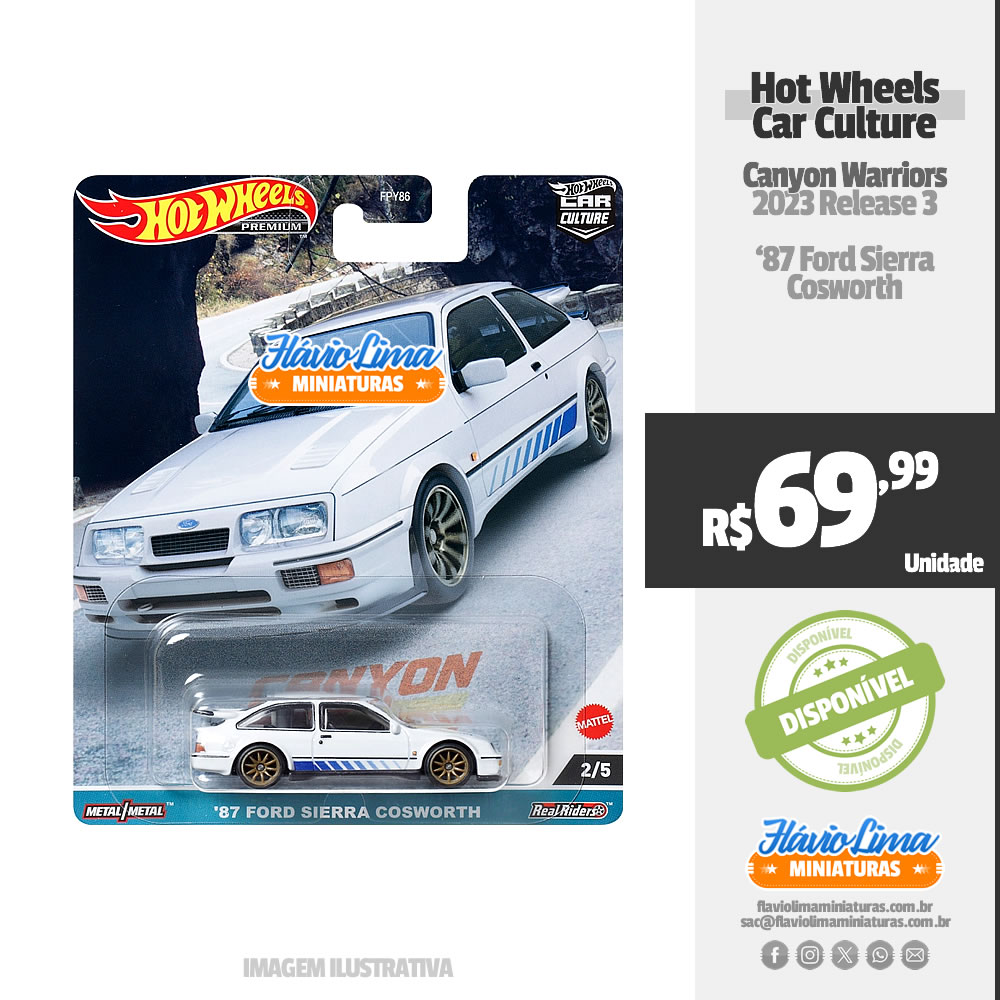 Hot Wheels - Car Culture - Canyon Warriors / #2 - '87 Ford Sierra Cosworth por R$ 69,99 / Novidades