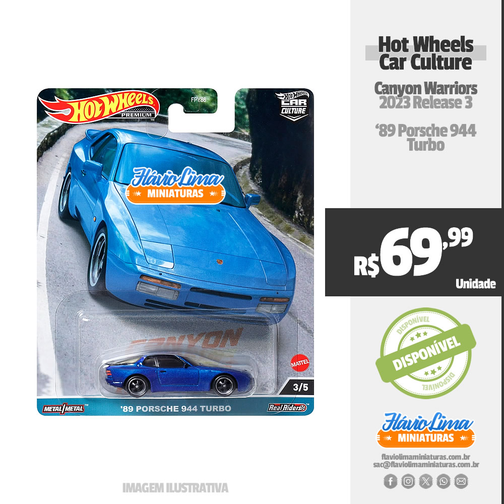 Hot Wheels - Car Culture - Canyon Warriors / #3 - '89 Porsche 944 Turbo por R$ 69,99 / Novidades