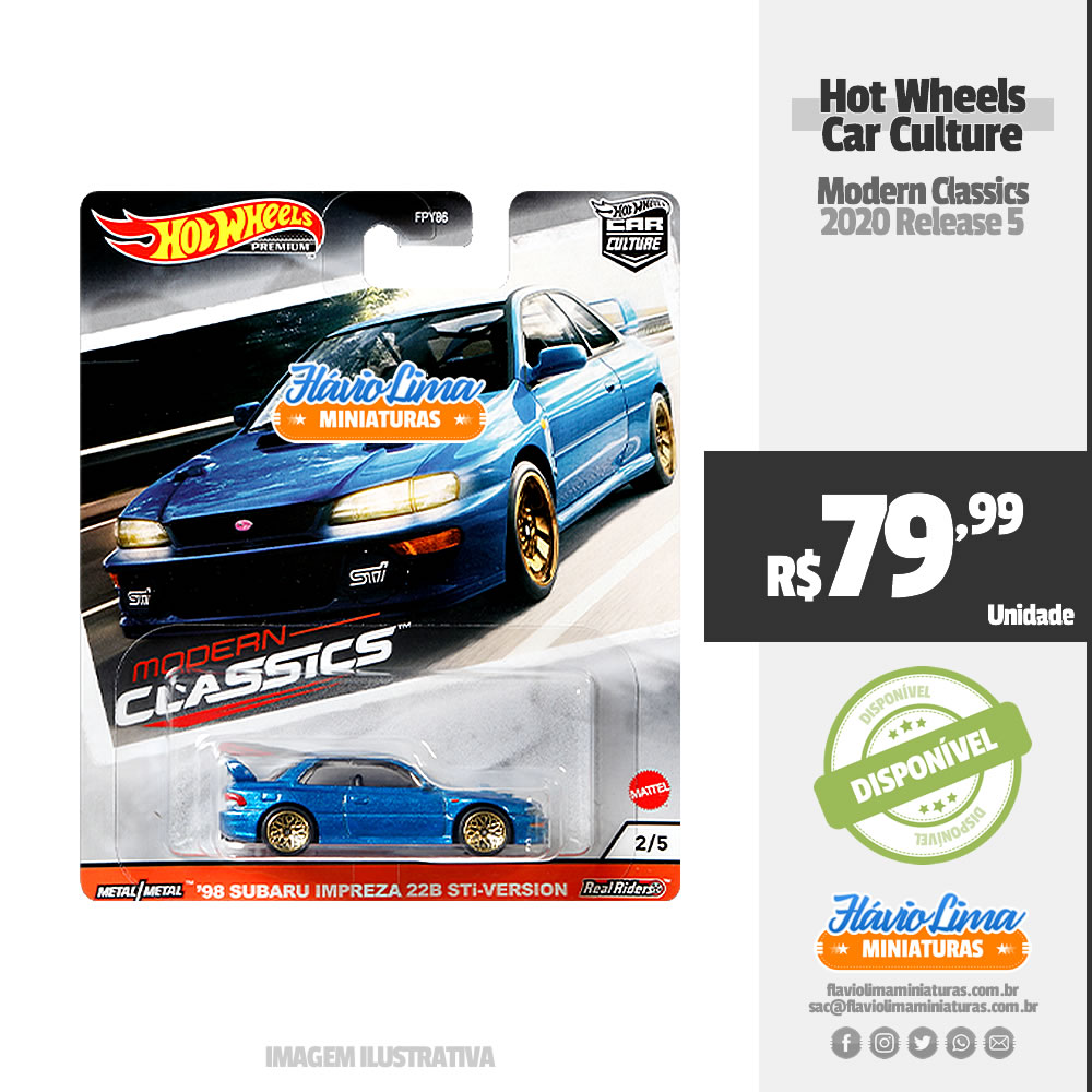 Hot Wheels - Car Culture - Modern Classics / 2020 Mix 5 / #2 - 98 Subaru Impreza 22B STi-Version por R$ 74,99 / Disponível