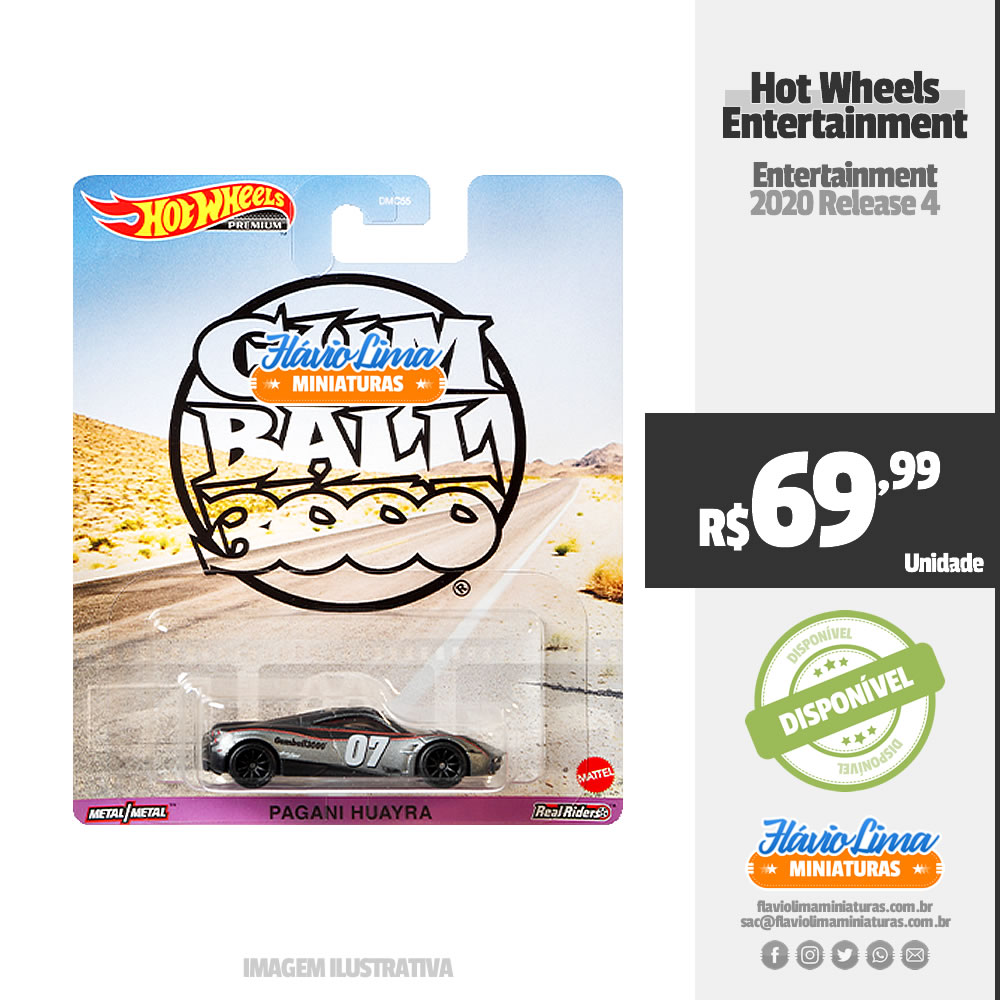 Hot Wheels - Entertainment - Entertainment / Pagani Huayra (Gumball 3000) por R$ 69,99 / Estoque