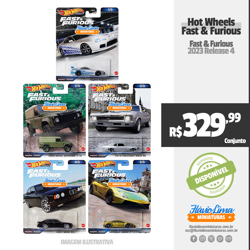 Hot Wheels - Fast & Furious - Fast & Furious / 2023 Release 4 por R$ 329,99 / Pré-Venda