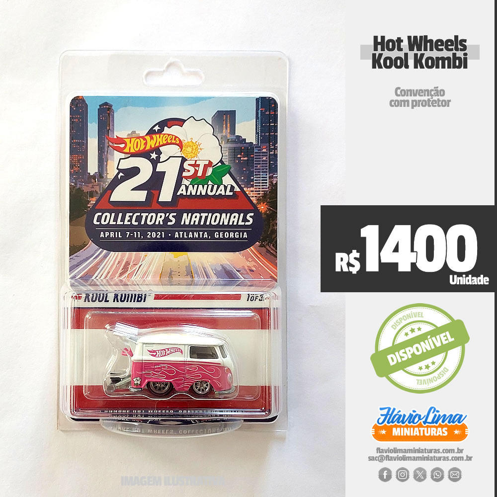 Hot Wheels - Convenção - Kool Kombi / 21st Annual Collector's Nationals / #1260 de 5500 por R$ 1.400,00 / Novidades