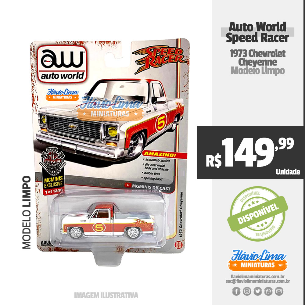 Auto World - MgMinis - 1973 Chevrolet Cheyenne / Speed Racer / Limpo por R$ 149,99 / Estoque