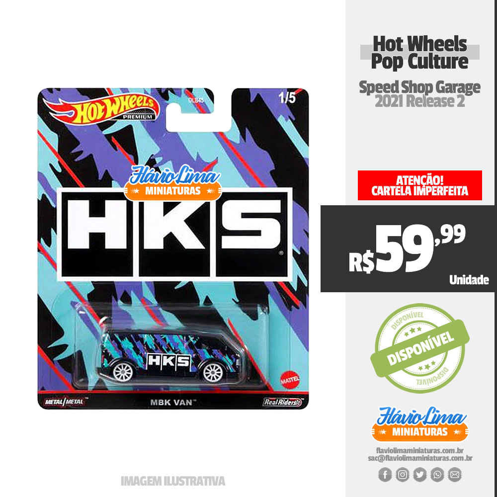 Hot Wheels - Pop Culture - Speed Shop Garage / #1 - MBK Van / Cartela Imperfeita por R$ 59,99 / Estoque