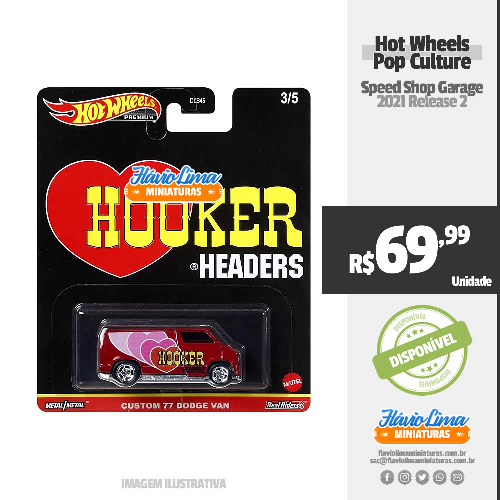Hot Wheels - Pop Culture - Speed Shop Garage / #3 - Custom 77 Dodge Van por R$ 69,99 / Estoque