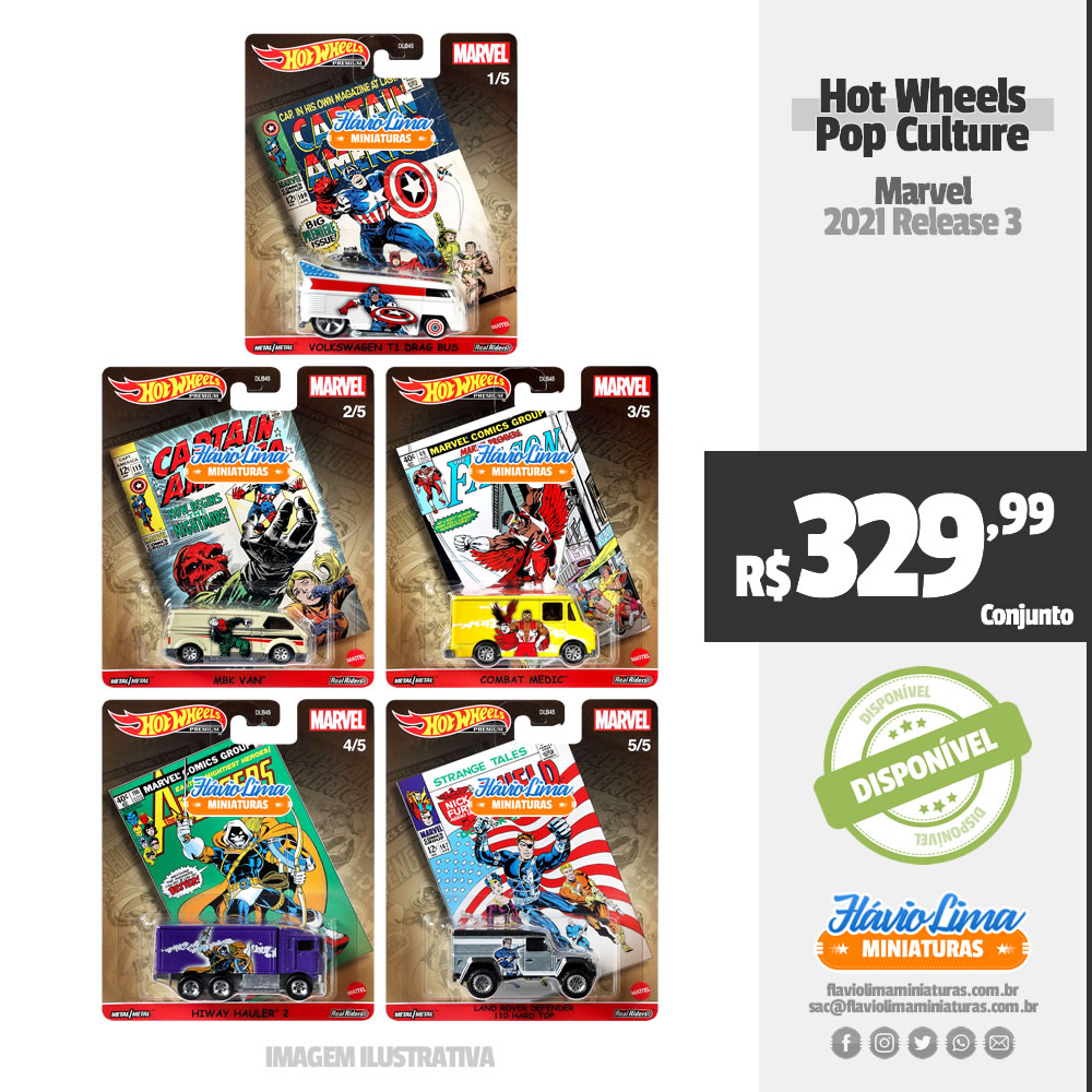 Hot Wheels - Pop Culture - Marvel por R$ 329,99 / Estoque