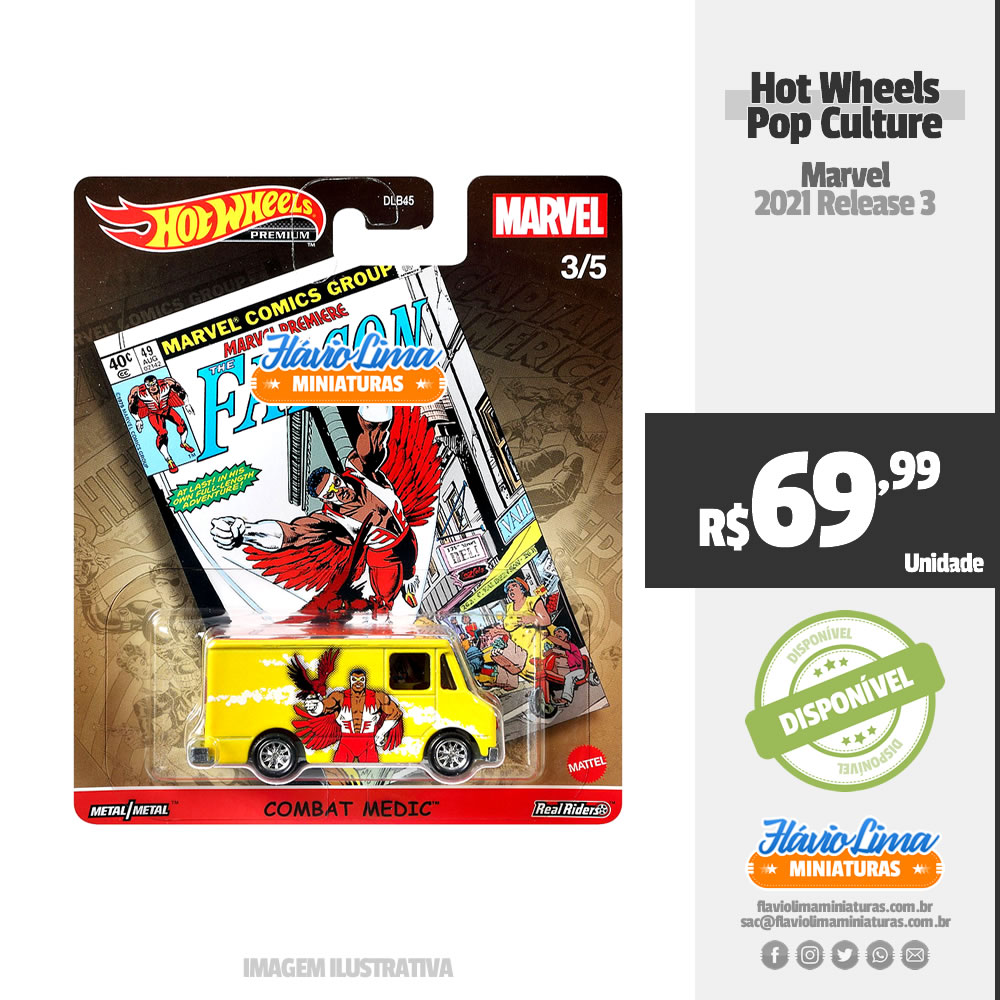 Hot Wheels - Pop Culture - Marvel / #3 - Combat Medic por R$ 69,99 / Estoque