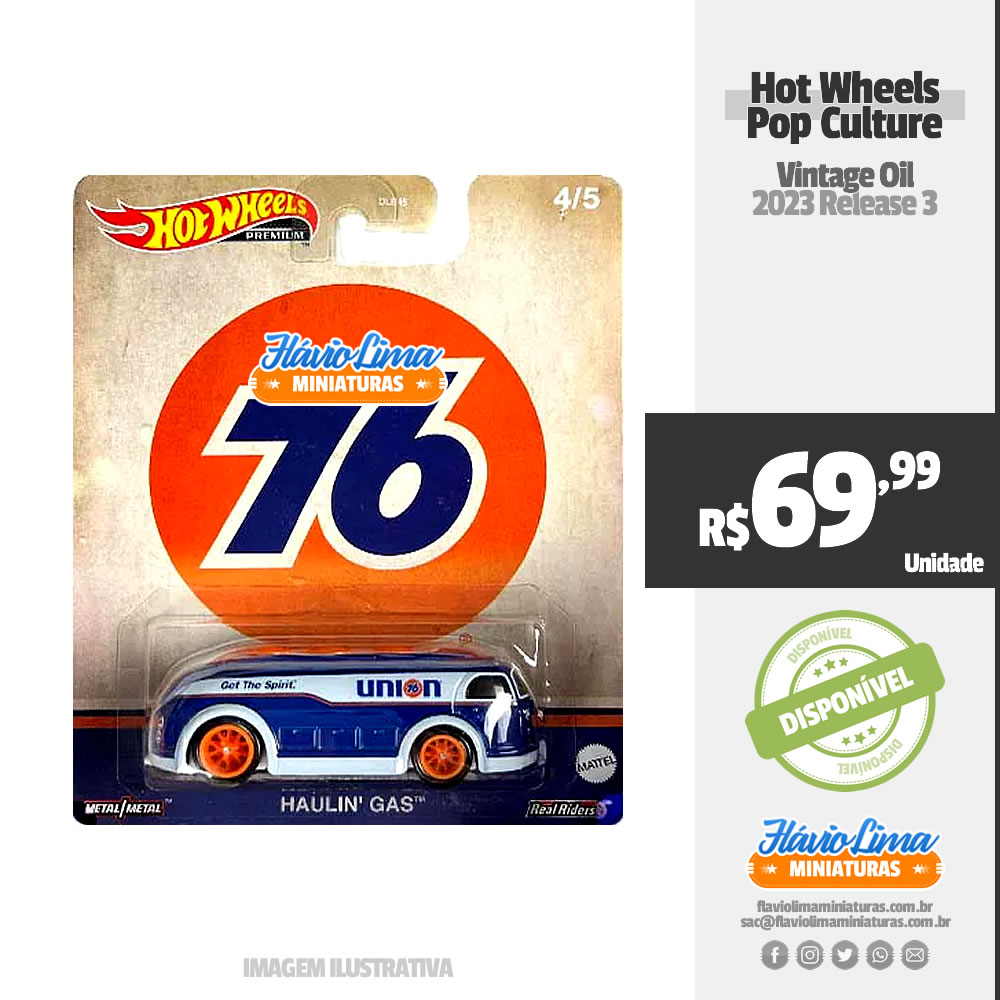 Hot Wheels - Pop Culture - Vintage Oil / #4 - Haulin' Gas por R$ 69,99 / Estoque