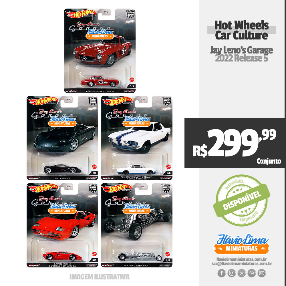 Hot Wheels - Car Culture - Jay Leno's Garage por R$ 299,99 / Estoque