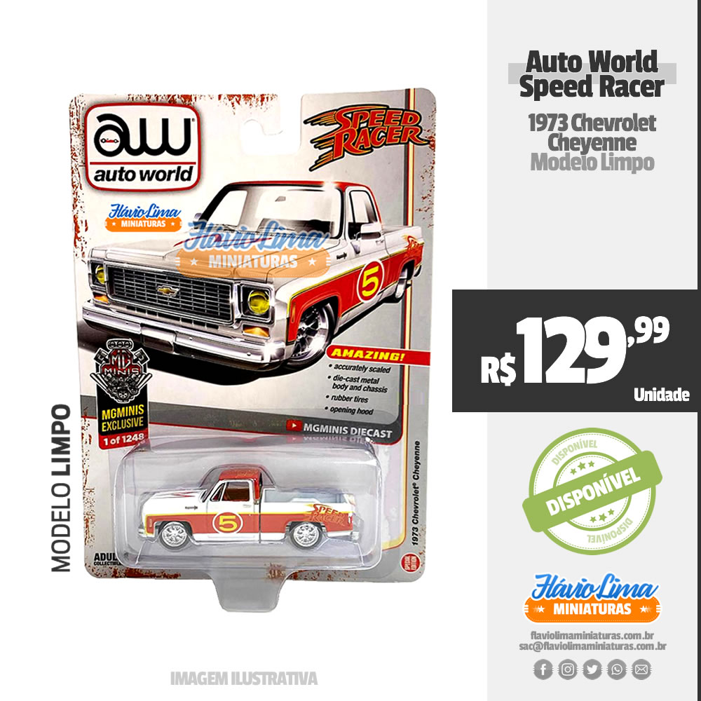 Auto World - MgMinis - 1973 Chevrolet Cheyenne / Speed Racer / Limpo por R$ 129,99 / Estoque